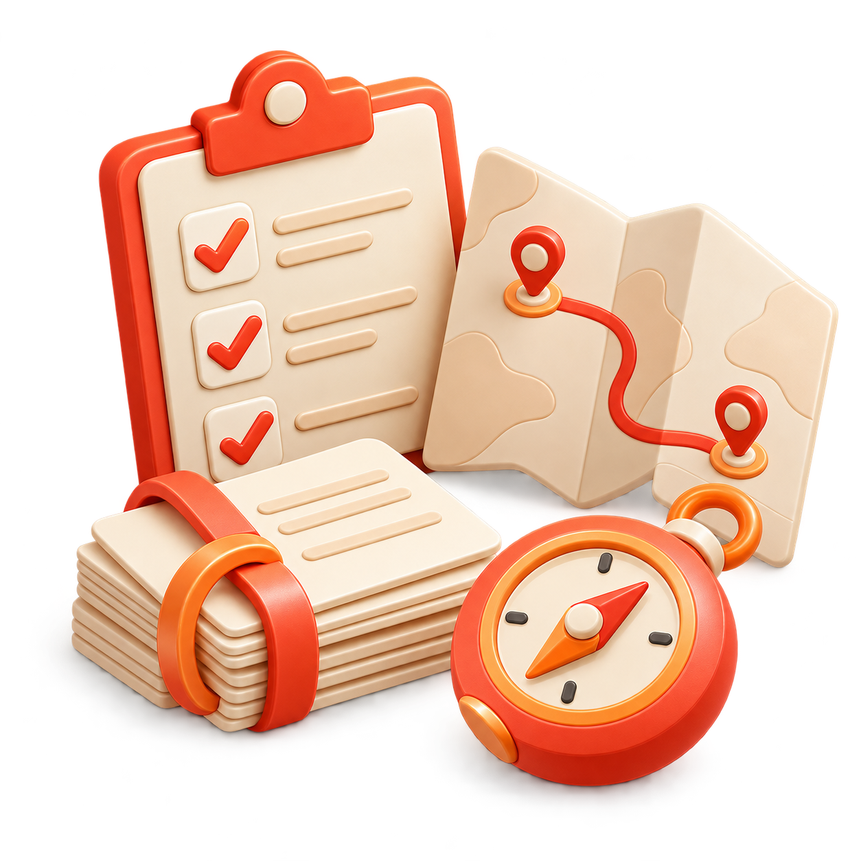 Launch checklist, roadmap, documents and compass